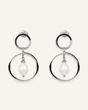 Okrugle viseće naušnice sa biserom