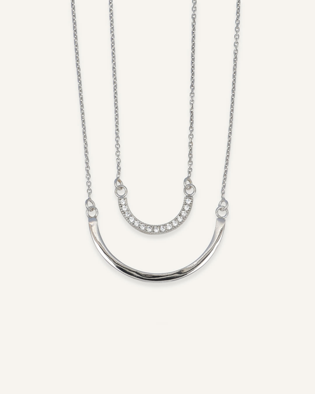 Dupla ogrlica sa zaobljenim privjescima