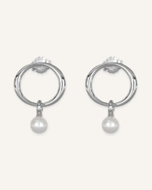 Okrugle naušnice sa visećim biserom