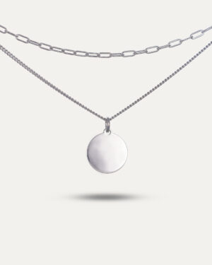 Dupla ogrlica sa okruglom pločicom