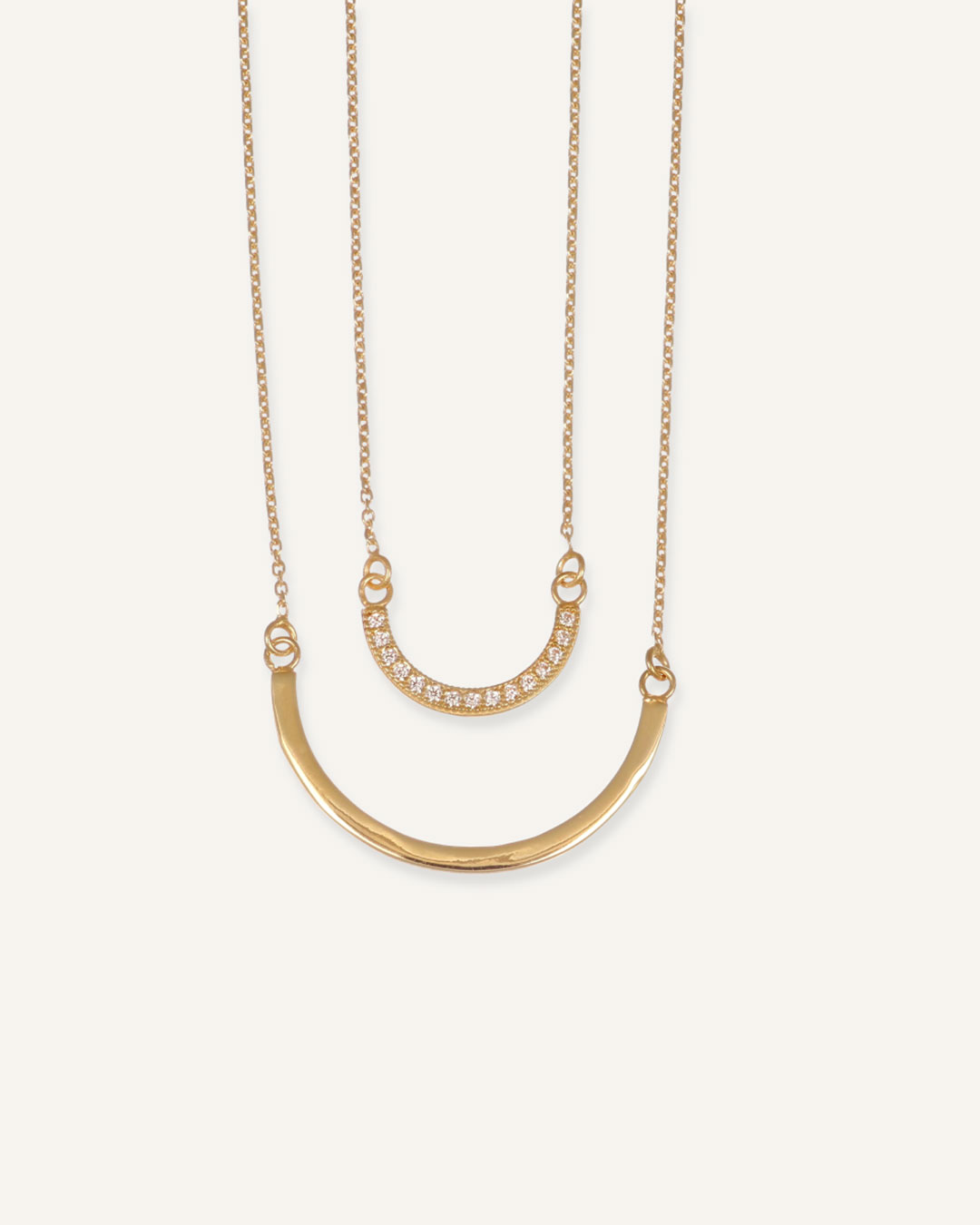 Dupla ogrlica sa zaobljenim privjescima